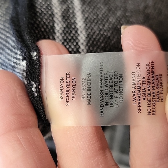 Milano Size S Black and White Windowpane Bodycon Midi Skirt, NEW - Picture 9 of 9